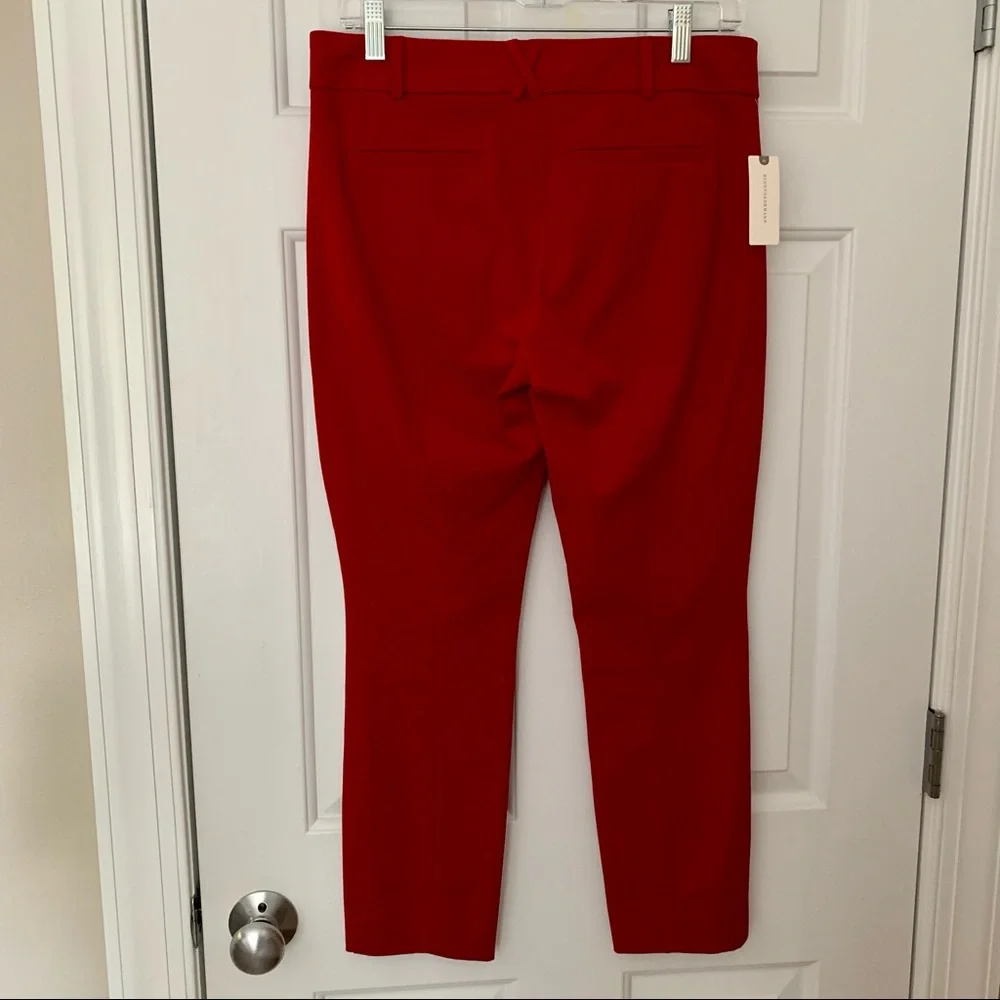 NWT Anthropologie Dark Red Essential Slim Trousers Cropped Pants Sz 6 - Picture 5 of 9